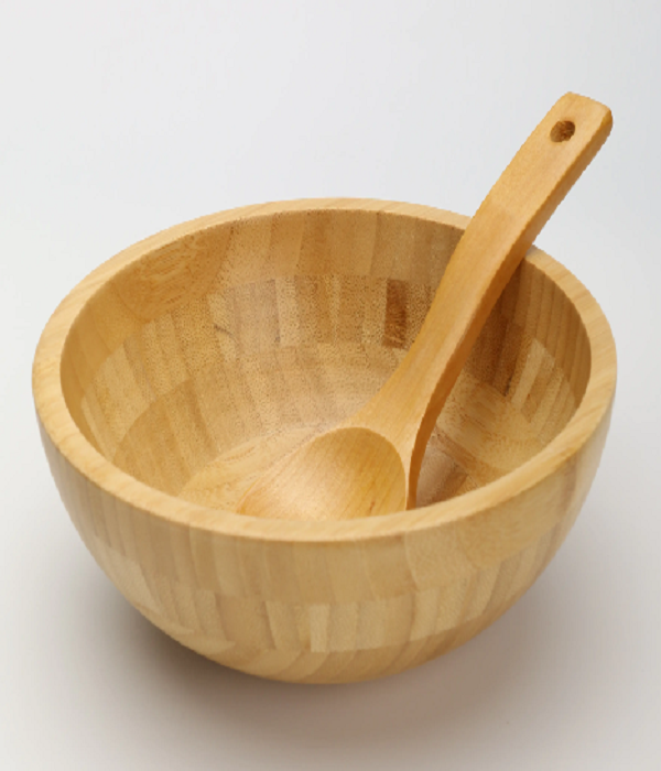 Como o design e a função da salada da tigela redonda com o fundo se apresenta em termos de versatilidade?